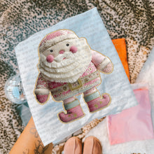 Load image into Gallery viewer, Faux Patchwork Christmas Gold Outline Dropdown TRANSFER OHD NOV 25
