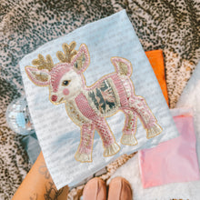 Load image into Gallery viewer, Faux Patchwork Christmas Gold Outline Dropdown TRANSFER OHD NOV 25
