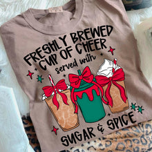 Load image into Gallery viewer, Freshly Brewed Cup Of Cheer Color DROPDOWN TRANSFER CMD SEPT 25
