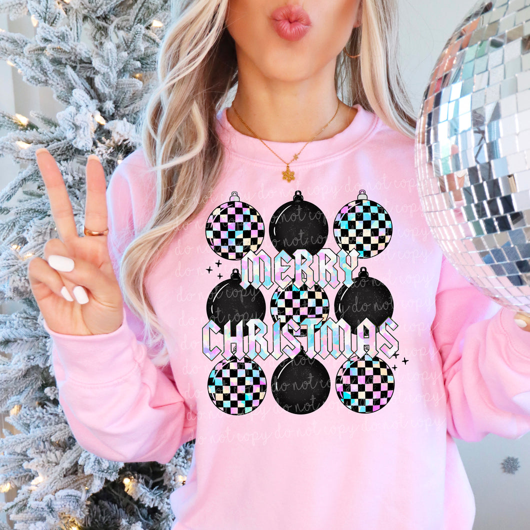 Merry Christmas Checker Balls Color Dropdown TRANSFER MOON OCT 24