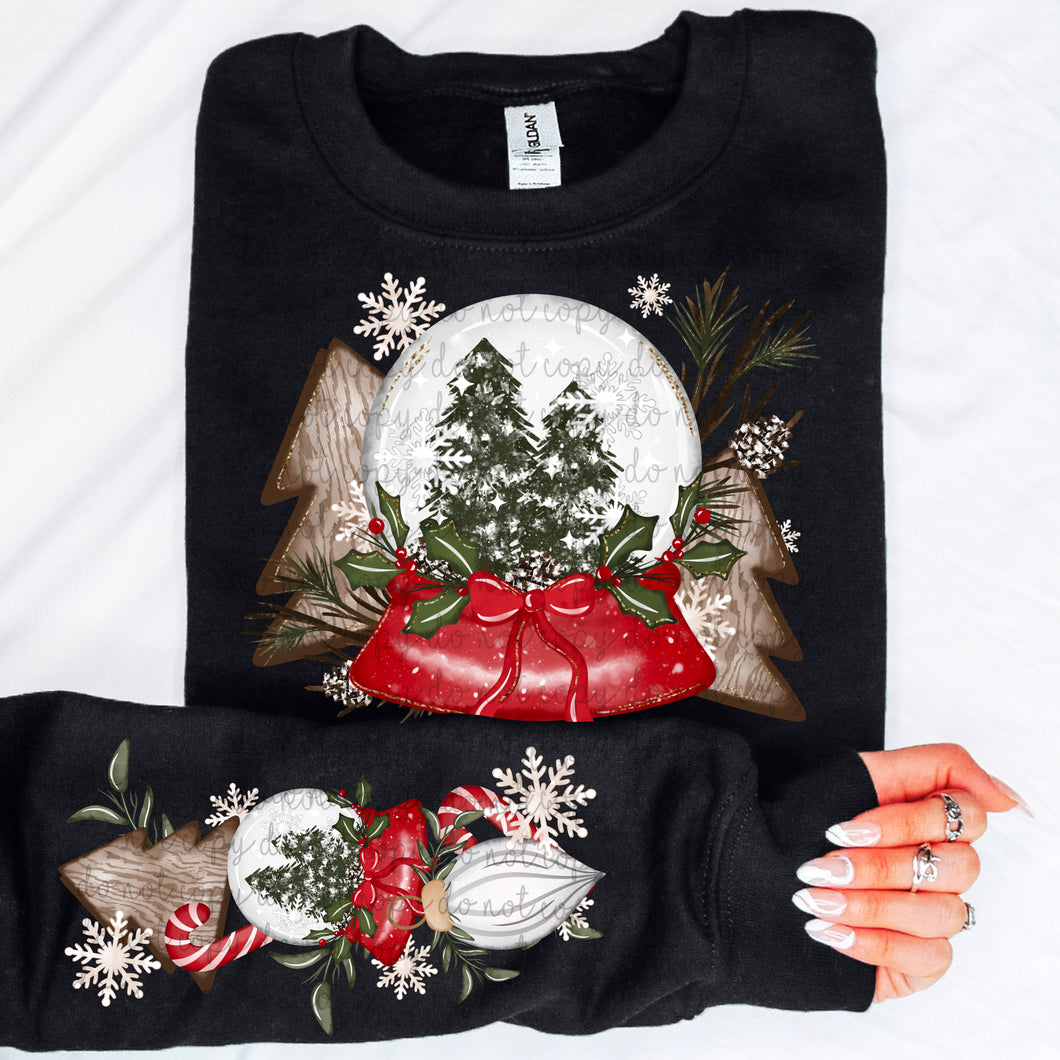 Snow Globe Wooden Trees With SLEEVE OPTION TRANSFER MOON OCT 24