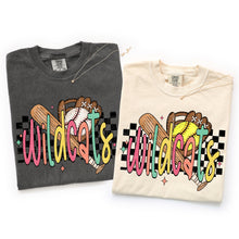 Load image into Gallery viewer, Bright Checker Baseball + Softball Mascot Bat Glove Ball DROPDOWN TRANSFER VIRGO FEB 26
