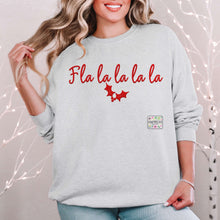Load image into Gallery viewer, Fa La La La Faux Emb Red Or White TRANSFER HMWK
