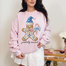 Load image into Gallery viewer, Probably Toasted Vintage Gingerbread Blue Pink TRANSFER HMWK
