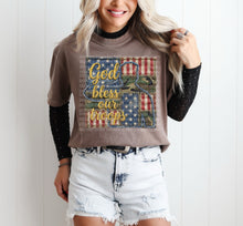 Load image into Gallery viewer, God Bless Our Troops Faux Embroidery Camo USA Flag TRANSFER SCG APR 26
