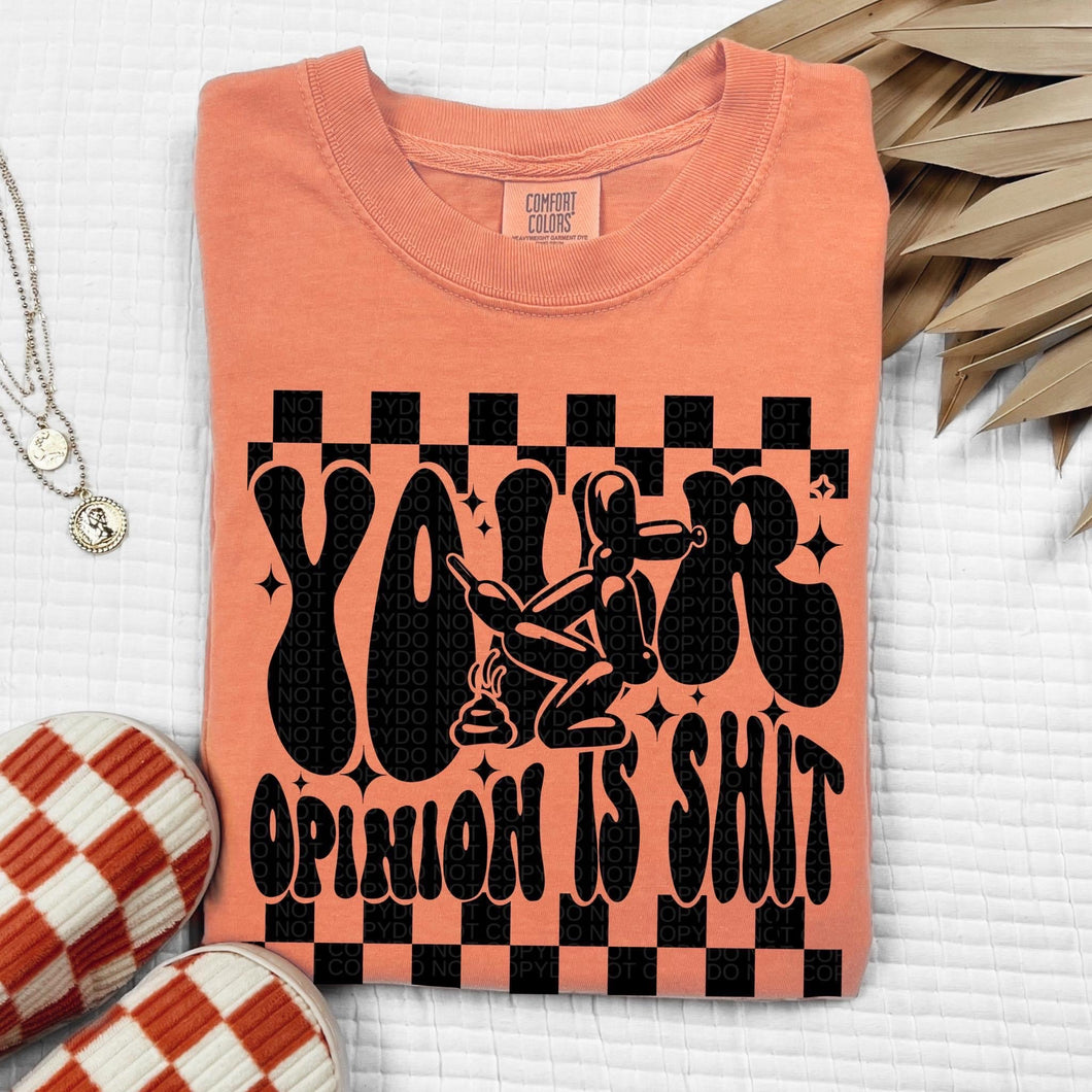 Your Opinion Is Shit Checkered Blk TRANSFER