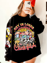 Load image into Gallery viewer, Get In Loser Chick Cow Print Car SLEEVE OPTION DROPDOWN TRANSFER GRAV JAN 26
