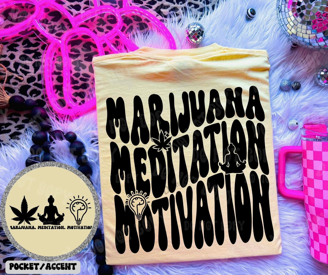 Marijuana Mediation Motivation Blk With Pocket TRANSFER