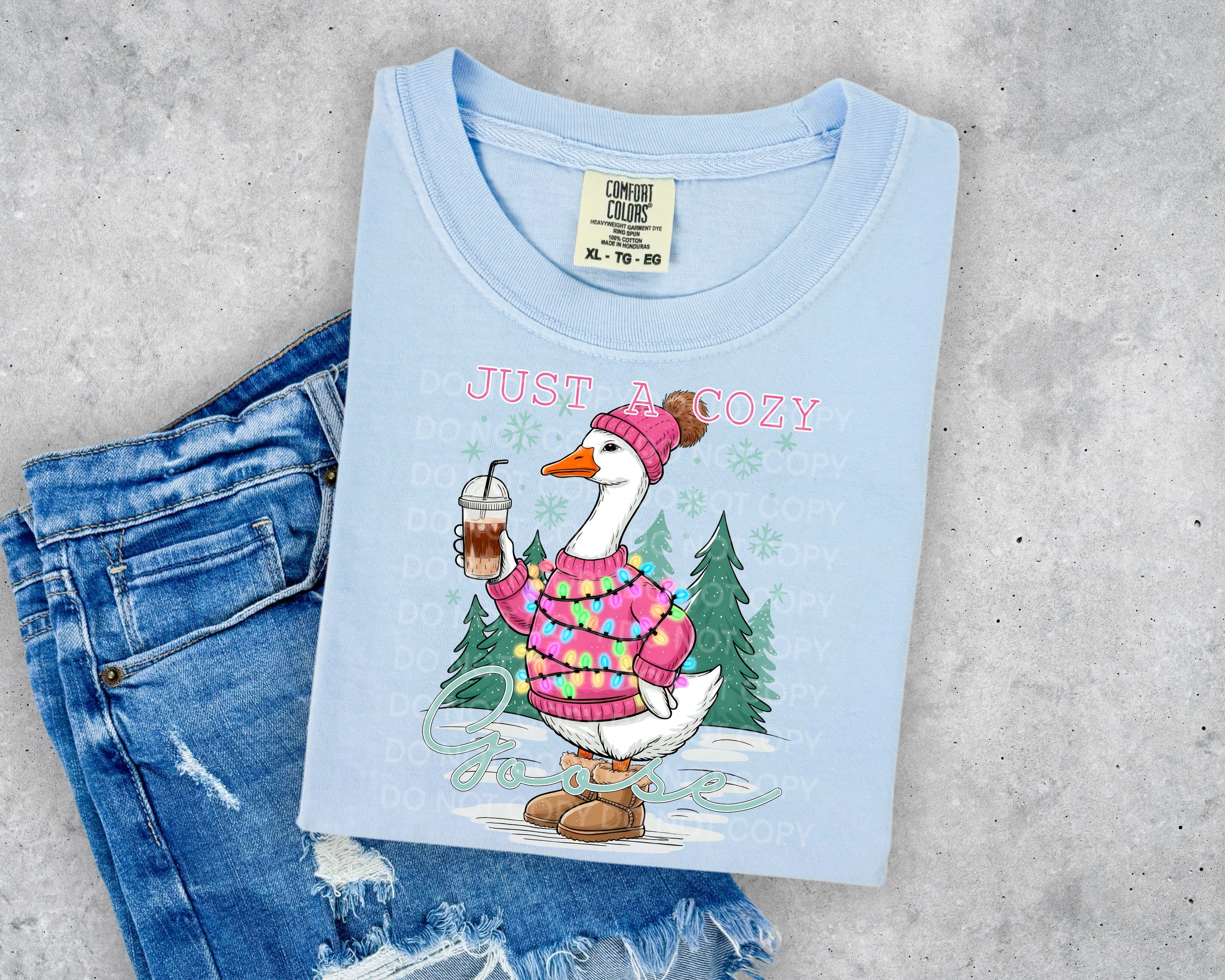 Just A Cozy Goose TRANSFER SCG SEPT – Sassy Sublimation & Screen Prints