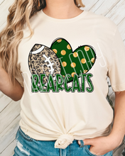 Load image into Gallery viewer, Football Hearts Polka Dot Mascots DROPDOWN TRANSFER
