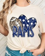 Load image into Gallery viewer, Football Hearts Polka Dot Mascots DROPDOWN TRANSFER
