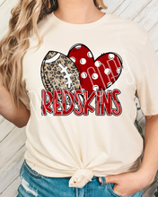 Load image into Gallery viewer, Football Hearts Polka Dot Mascots DROPDOWN TRANSFER
