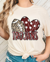 Load image into Gallery viewer, Football Hearts Polka Dot Mascots DROPDOWN TRANSFER
