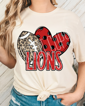 Load image into Gallery viewer, Football Hearts Polka Dot Mascots DROPDOWN TRANSFER
