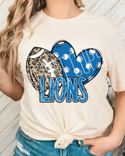 Load image into Gallery viewer, Football Hearts Polka Dot Mascots DROPDOWN TRANSFER
