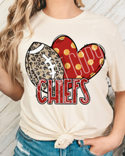 Load image into Gallery viewer, Football Hearts Polka Dot Mascots DROPDOWN TRANSFER
