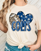 Load image into Gallery viewer, Football Hearts Polka Dot Mascots DROPDOWN TRANSFER
