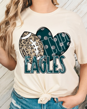 Load image into Gallery viewer, Football Hearts Polka Dot Mascots DROPDOWN TRANSFER
