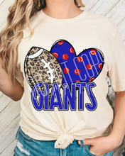 Load image into Gallery viewer, Football Hearts Polka Dot Mascots DROPDOWN TRANSFER
