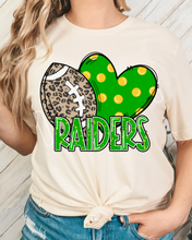Load image into Gallery viewer, Football Hearts Polka Dot Mascots DROPDOWN TRANSFER
