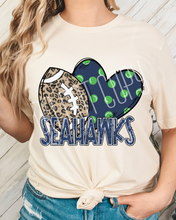 Load image into Gallery viewer, Football Hearts Polka Dot Mascots DROPDOWN TRANSFER
