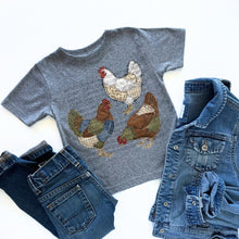 Load image into Gallery viewer, Gingham And Denim Faux Embroidered Hen Trio TRANSFER SCG APR 26
