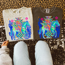 Load image into Gallery viewer, Bright Retro Checkered Aztec Cowgirl Cowboy DROPDOWN TRANSFER SCG MAY 26
