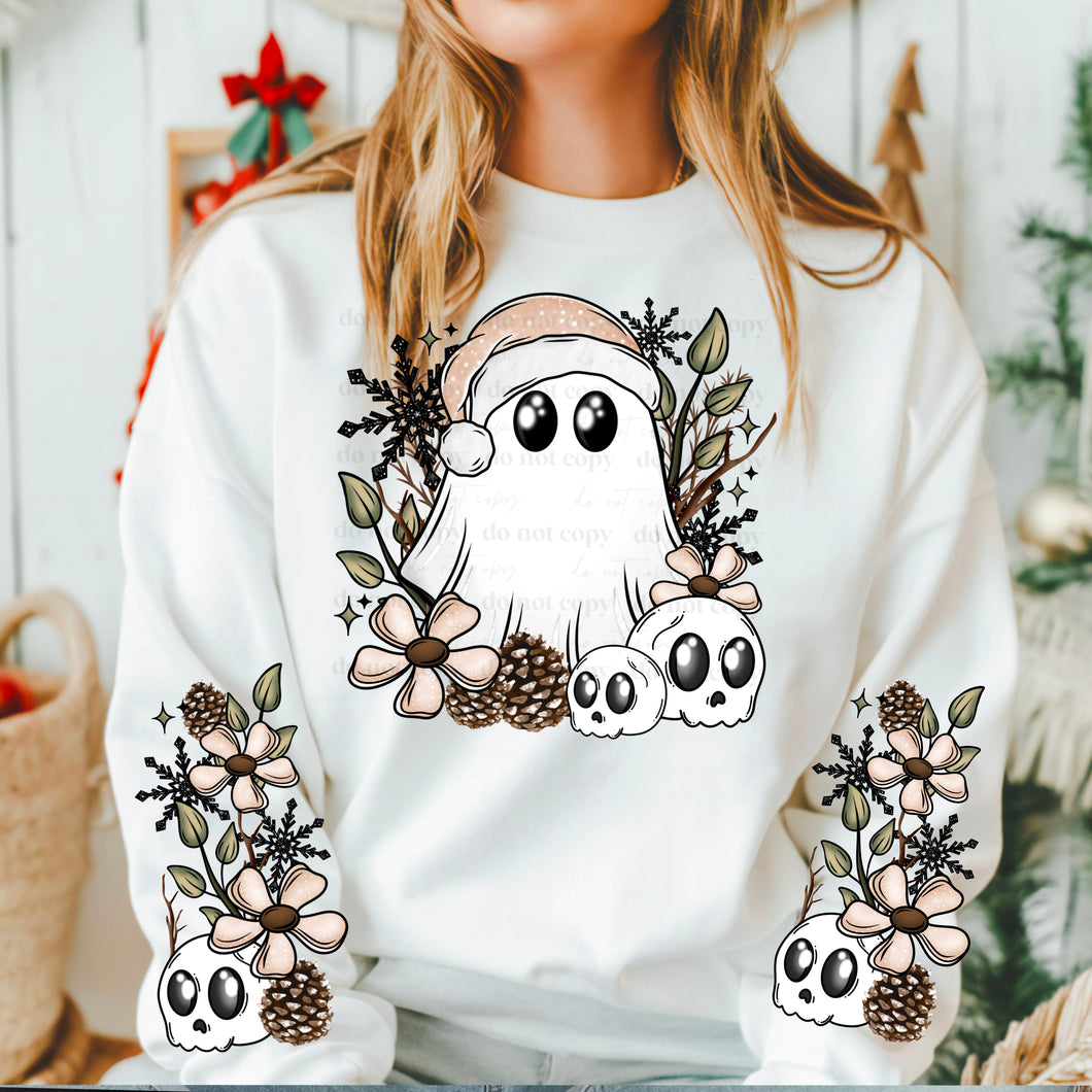 Winter Ghost With Acorns And Snowflakes With SLEEVE OPTION TRANSFER CSC OCT