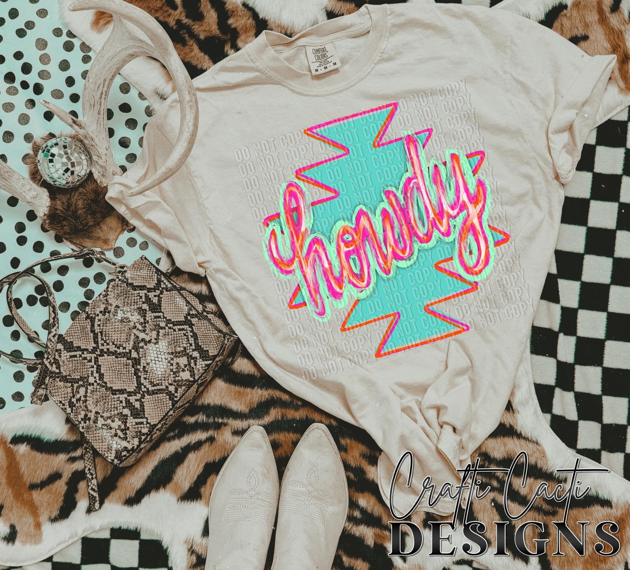 Howdy Aztec Neon TRANSFER CCD – Sassy Sublimation & Screen Prints