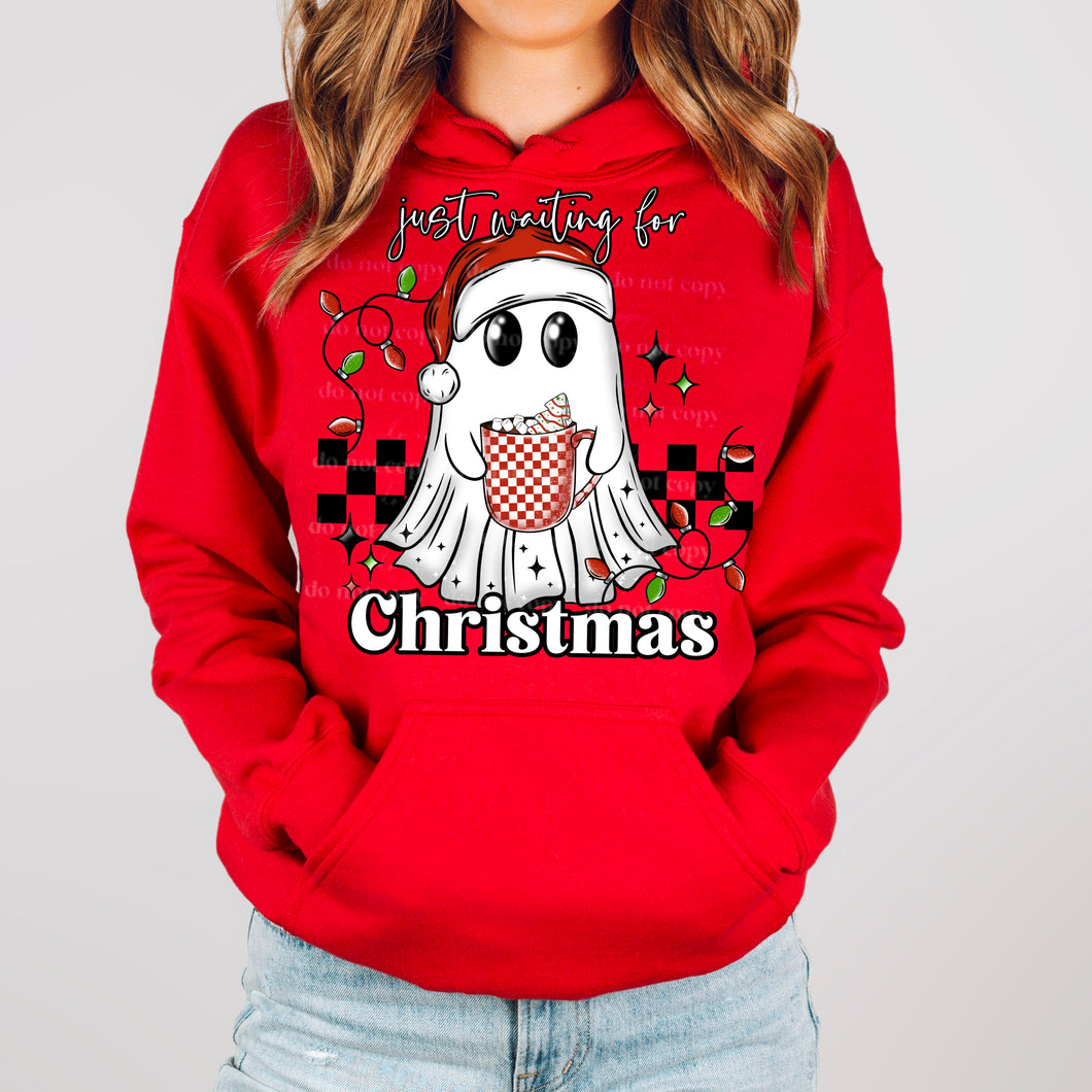 Just Waiting For Christmas Checkered Coffee Ghost TRANSFER CSC OCT 24