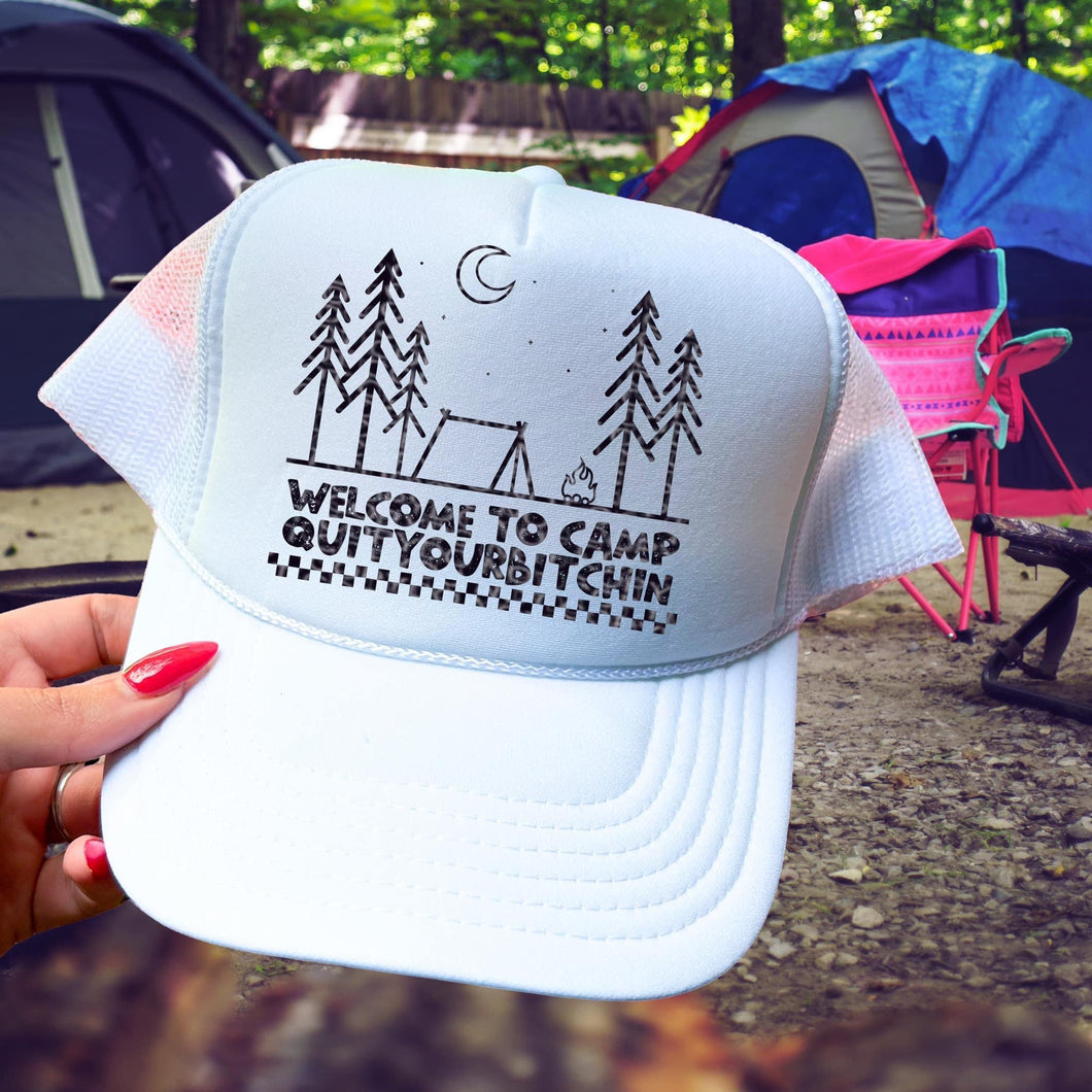 Welcome To Camp Quityourbitchin Blk Hat Patch 3-4” DTF TRANSFER HMWK