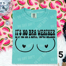 Load image into Gallery viewer, It’s No Bra Weather Blk DROP-DOWN TRANSFER HMWK

