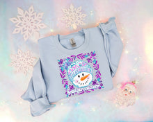 Load image into Gallery viewer, Freezin Season Snowman In Winter Hat Purple Floral TRANSFER SCG NOV 25

