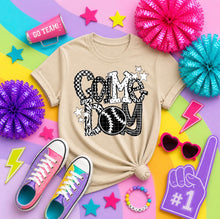 Load image into Gallery viewer, Game Day Black And White Checkers Zebra Stars Sketch Sport DROPDOWN TRANSFER PHDC MAY 26
