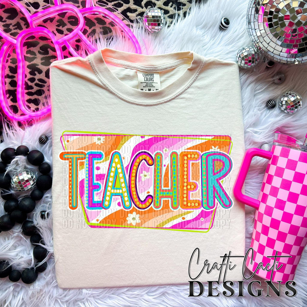 Teacher Retro Marquee TRANSFER CCD