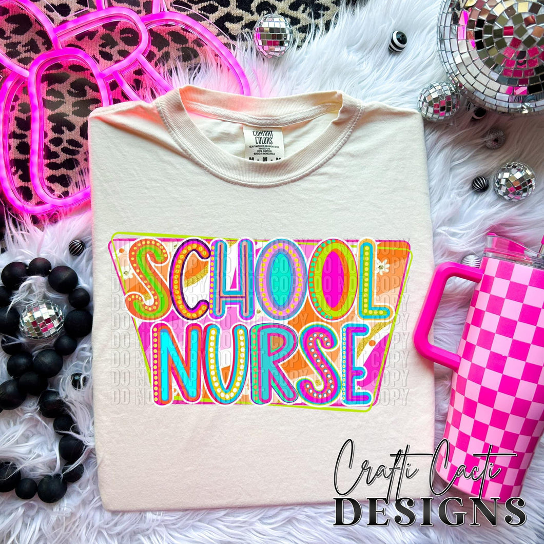 School Nurse Retro Marquee TRANSFER CCD