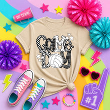 Load image into Gallery viewer, Game Day Black And White Checkers Zebra Stars Sketch Sport DROPDOWN TRANSFER PHDC MAY 26
