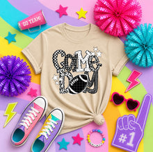 Load image into Gallery viewer, Game Day Black And White Checkers Zebra Stars Sketch Sport DROPDOWN TRANSFER PHDC MAY 26
