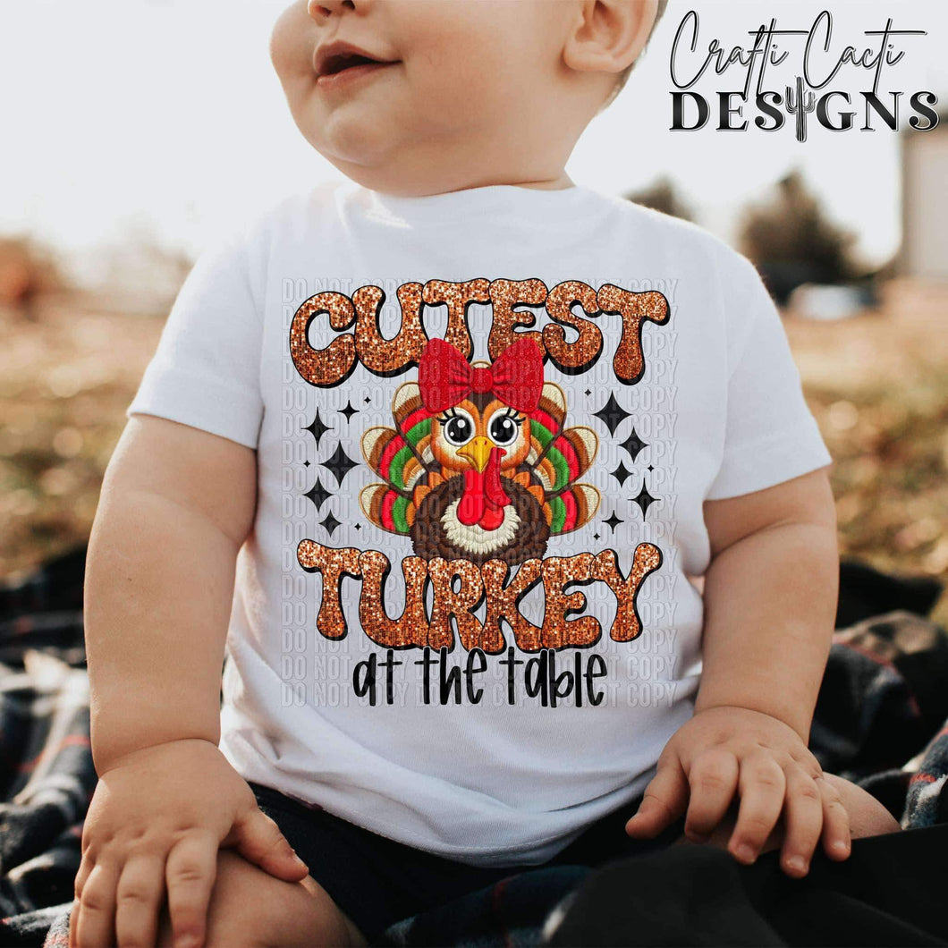 Cutest Turkey At The Table TRANSFER CCD