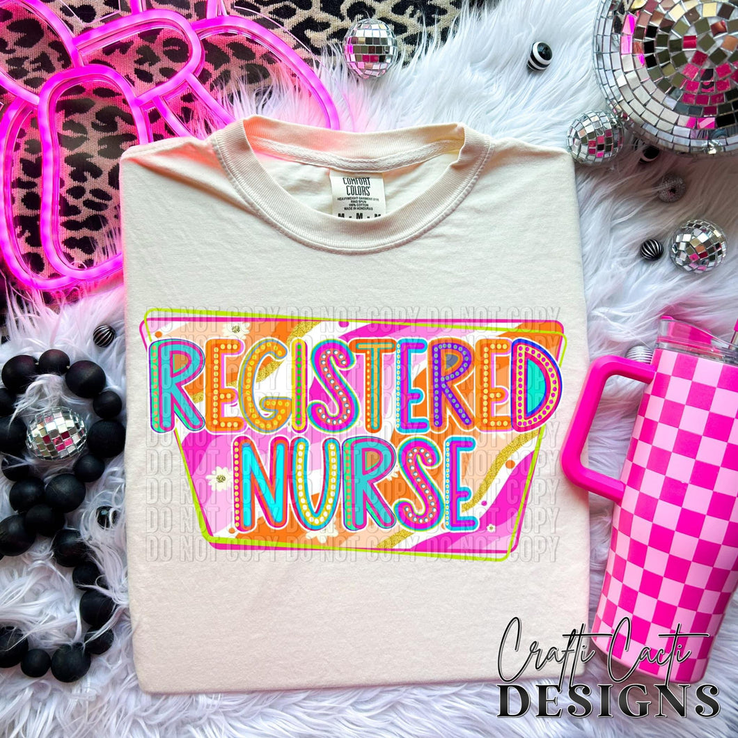 Registered Nurse Retro Marquee TRANSFER CCD