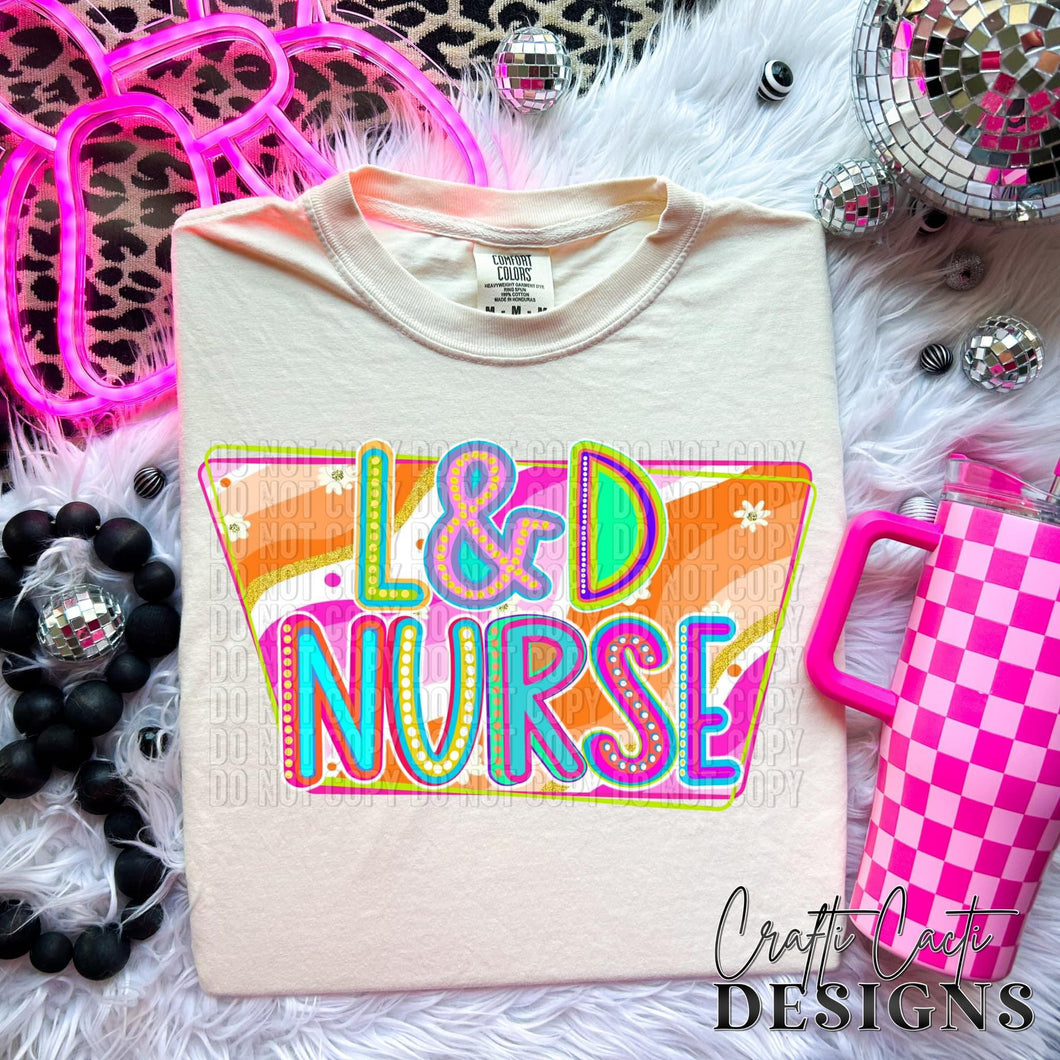 L & D Nurse Retro Marquee TRANSFER CCD