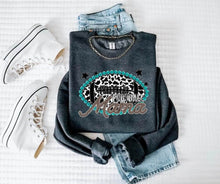 Load image into Gallery viewer, Mama Cow Print Turquoise Sports Dropdown TRANSFER SCG

