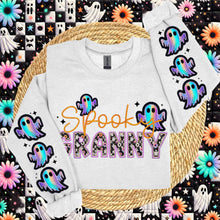 Load image into Gallery viewer, Spooky Title/Occupation Iridescent Ghost With Double Sleeve DROPDOWN TRANSFER HMWK
