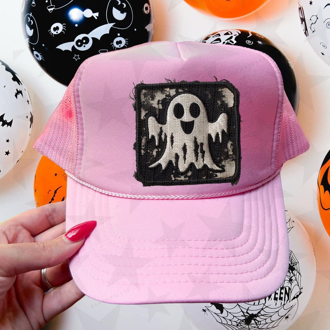 Ghost Square Hat Patch 3-4” DTF TRANSFER HMWK