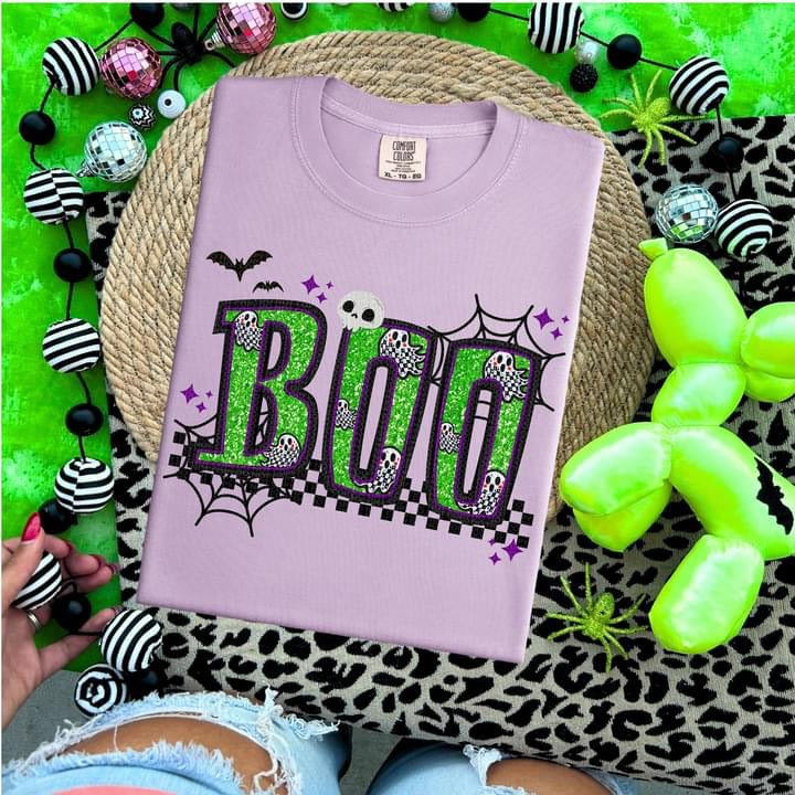 Boo Spiderwebs Green TRANSFER HMWK Sassy Sublimation & Screen Prints