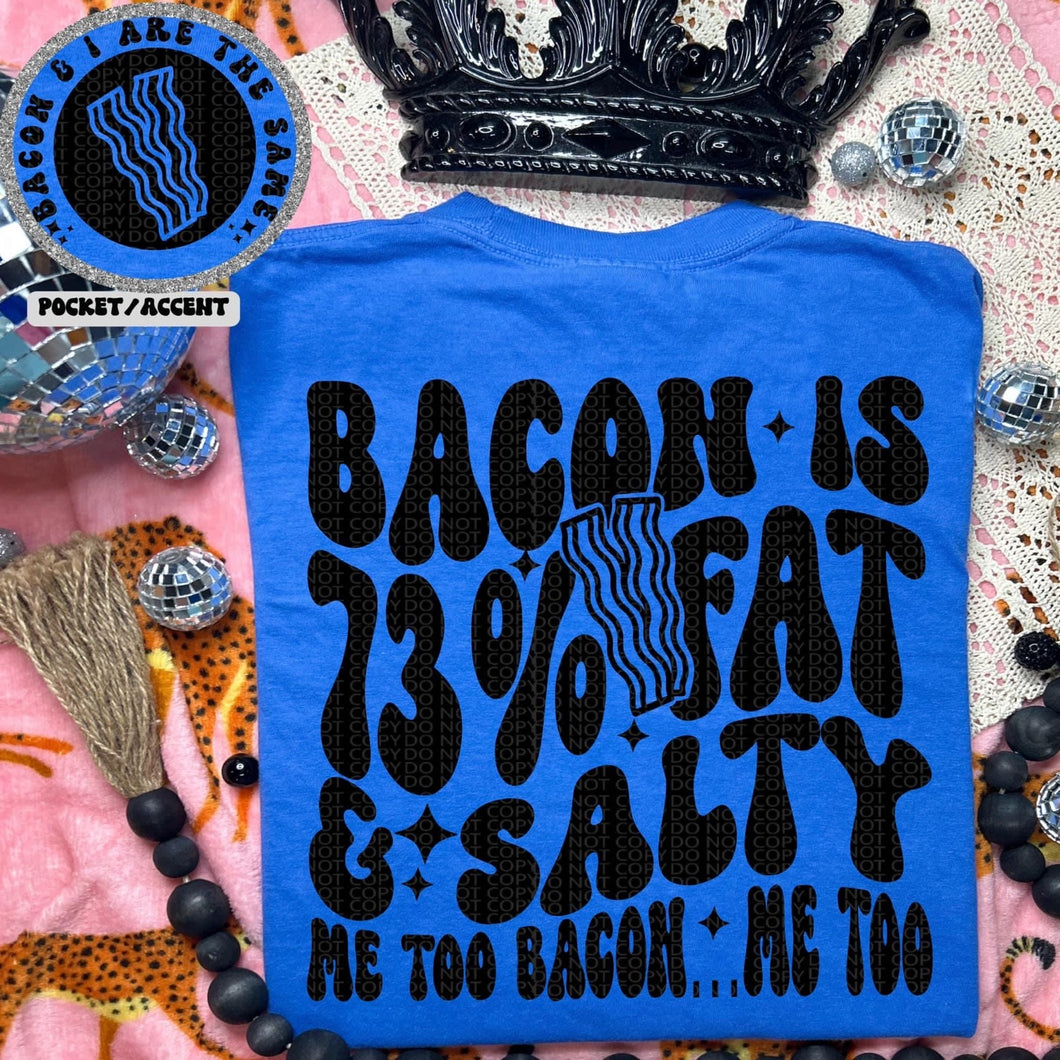 Bacon Is 73% Fat & Salty Me Too With Pocket TRANSFER HMWK