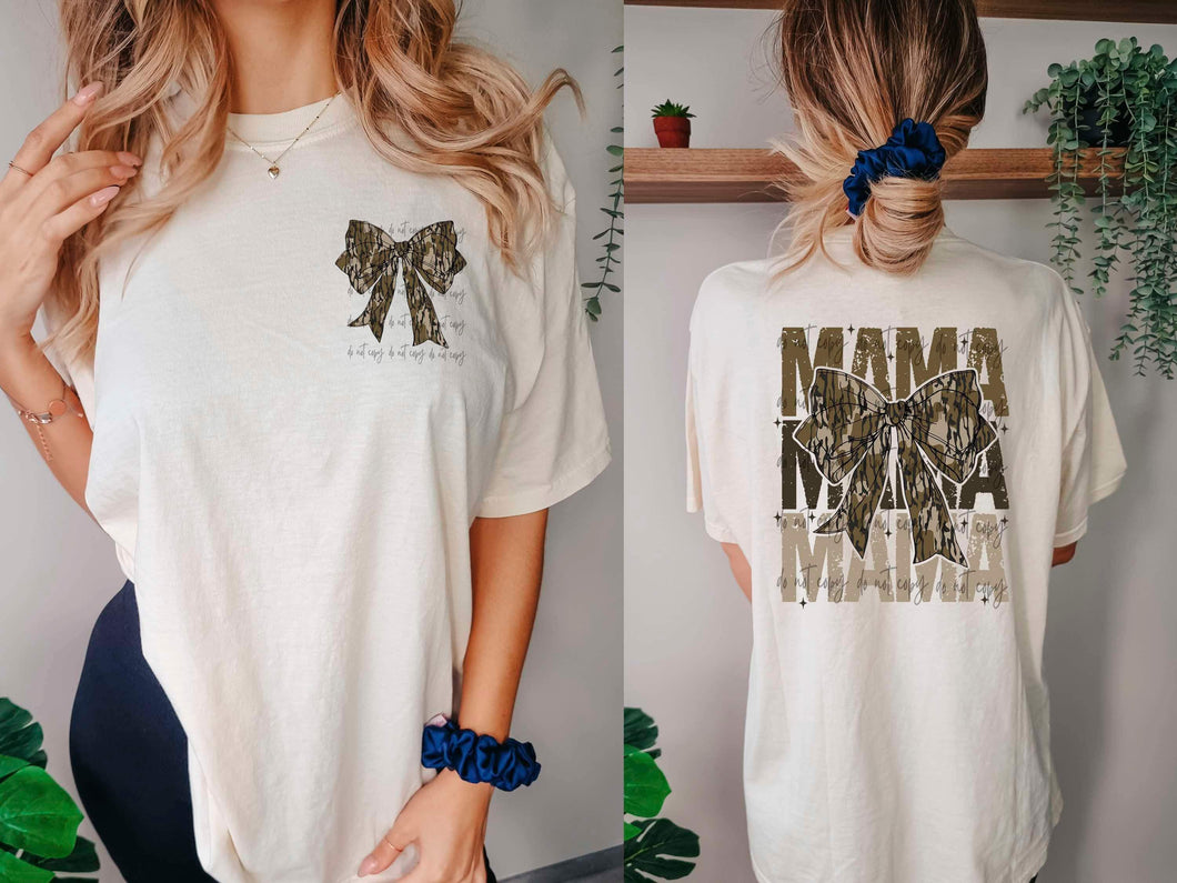 Camo Bow Mama Stacked With Pocket TRANSFER