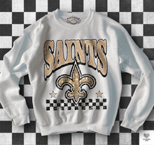 Load image into Gallery viewer, Football Checkered Faux Sequin DROPDOWN TRANSFER KPI
