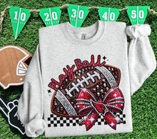 Load image into Gallery viewer, Play Ball Football Faux Embroidery Rhinestone Sequin DROPDOWN TRANSFER HMWK
