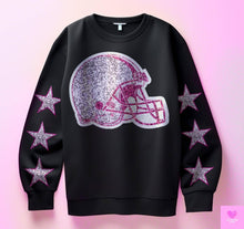Load image into Gallery viewer, Football With Star Sleeve Pink Glitter DROPDOWN TRANSFER KPI
